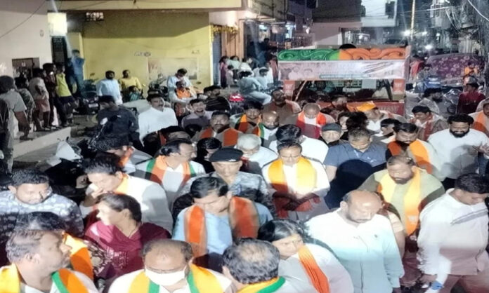 MP Etala campaigning in Jubilee Hills