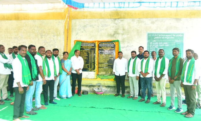 Choppadandi MLA Medipally Sathyam laying foundation stone for market yard development to support farmers