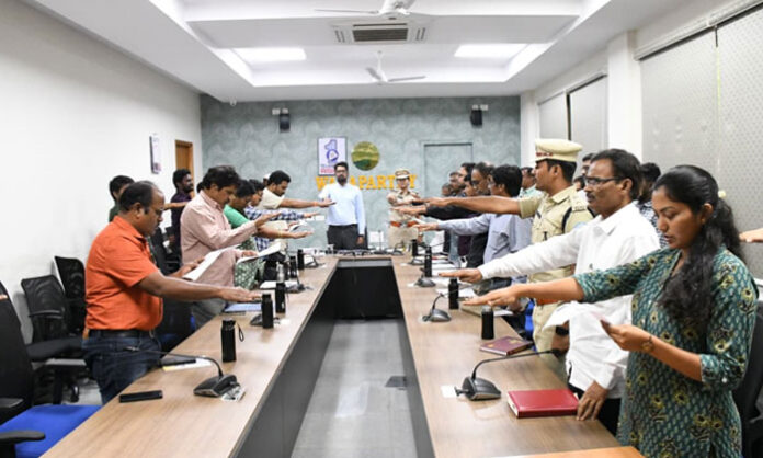 District Collector Adarsh Surabhi addressing Constitution Day celebrations