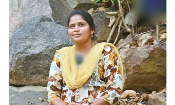 Nerella Jyothi, a former Maoist leader, filing her nomination to contest for the Shivangulapalli Sarpanch post in Telangana.