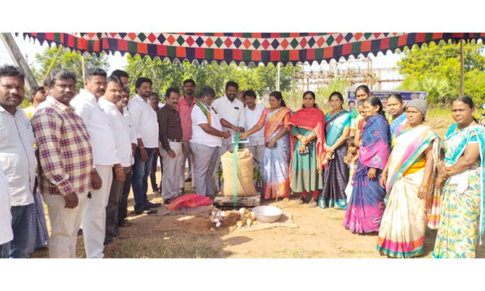Farmers selling paddy at IKP purchase centers in Narasampet mandal