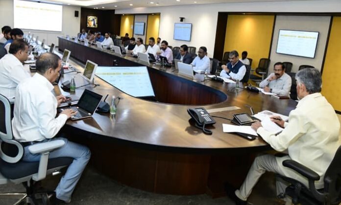 cm chandrababu with officials