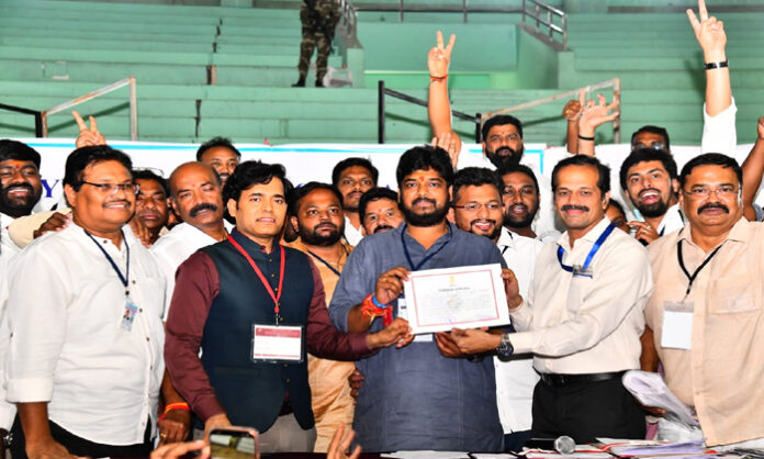 Awarding of the certificate of victory