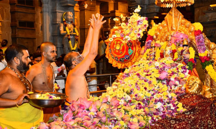 yadadri-one-lakh-floral-tribute-ekadashi-celebrations