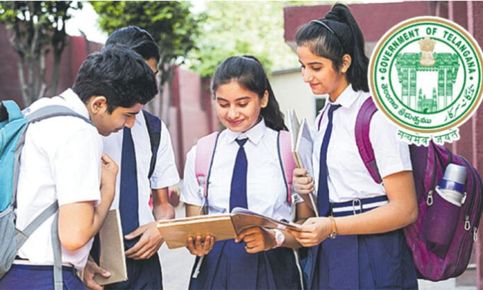 Image showing CPI(M) Telangana leaders addressing the media demanding changes to the 10th class public exam schedule.