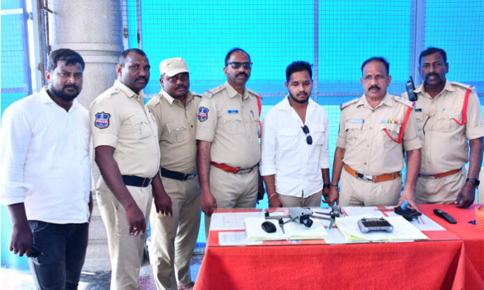 Police and temple officials taking action against drone flying over Yadagirigutta Lakshmi Narasimha Swamy temple hill