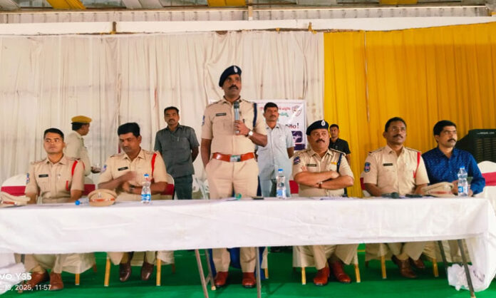 District SP Kothapalli Narasimha announces five-tier police security and strict election guidelines for second phase Gram Panchayat elections in Suryapet district.