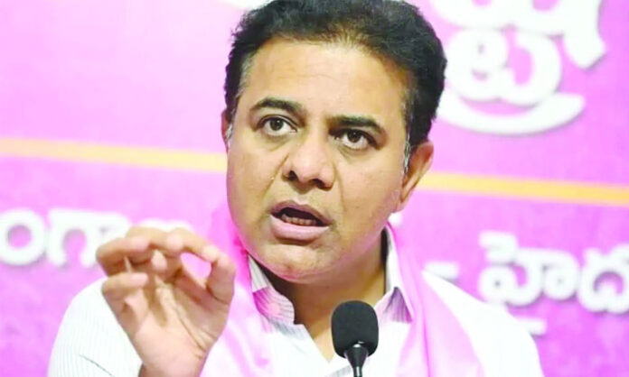 BRS Working President KTR addressing the media during Assembly sessions stating that defectors will not be taken back and new leaders will be given opportunities