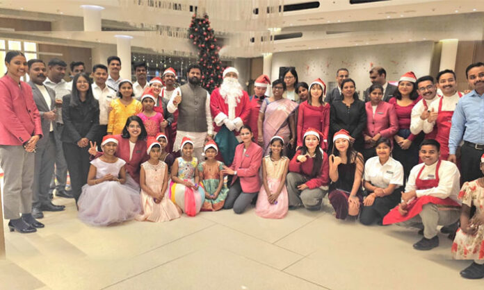 Orphaned and differently abled children celebrating pre Christmas event at Avasa Hotel Madhapur