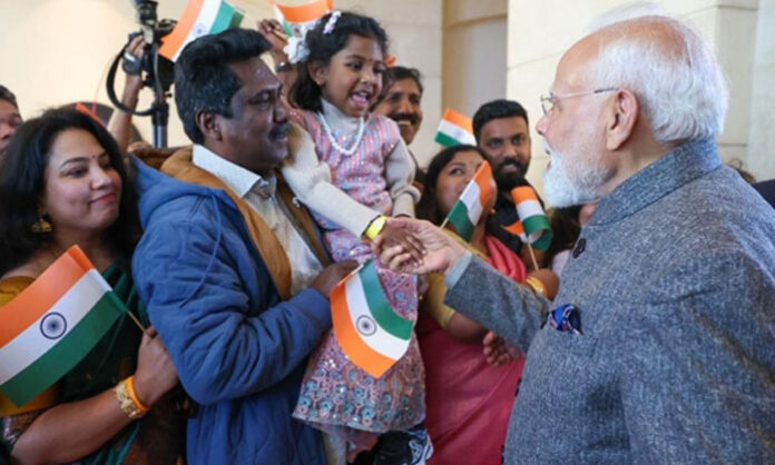 Prime Minister Narendra Modi receiving a warm welcome from the Indian diaspora in Amman, Jordan
