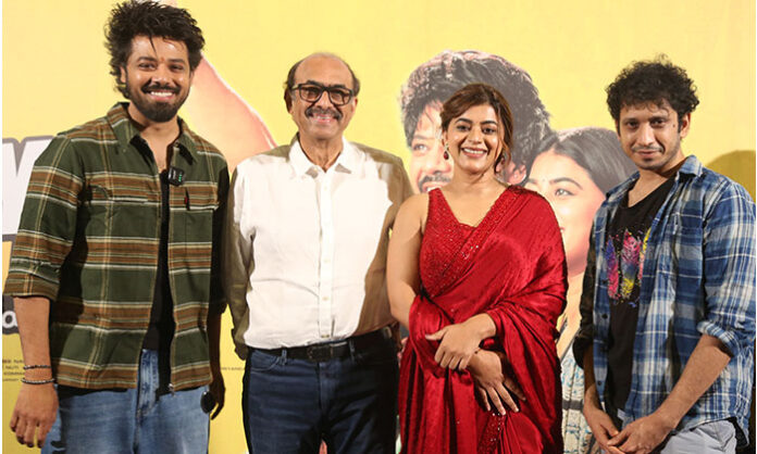 Producer D. Suresh Babu speaking at the Psych Siddhartha movie press meet praising the film’s unique presentation and youthful entertainment