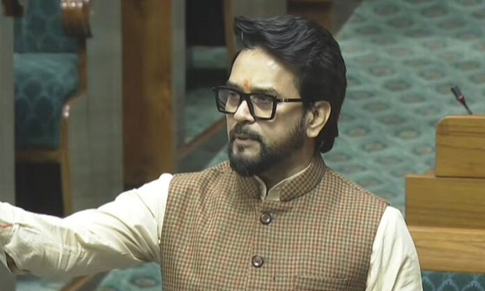 Image showing Lok Sabha proceedings with Speaker Om Birla addressing MPs amid allegations of e-cigarette use by a TMC MP.