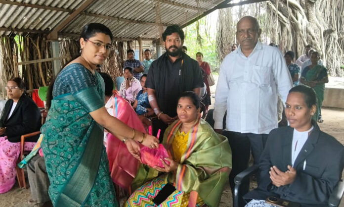 Judge Devarapalli Keerthi Chandrika Reddy addressing a legal awareness program for the disabled in Yellandu, Bhadradri Kothagudem.