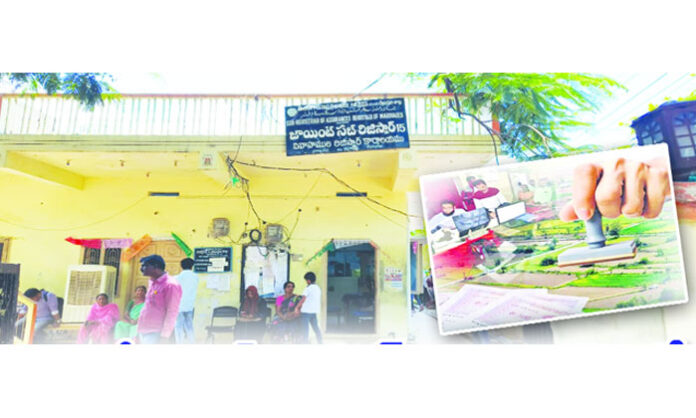 Officials investigating a major fake registration racket involving forged stamps and illegal property registrations at the Suryapet Sub-Registrar Office