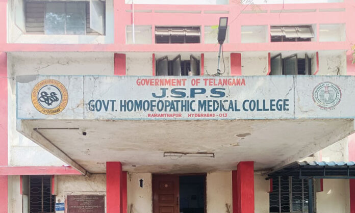 Felled trees inside a government medical college campus in Hyderabad sparking public outrage