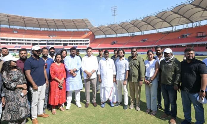 telangana deputy cm at rajiv gandhi international cricket stadium
