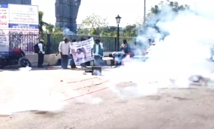 green field land farmers burst firecrackers on arrest of additional collector