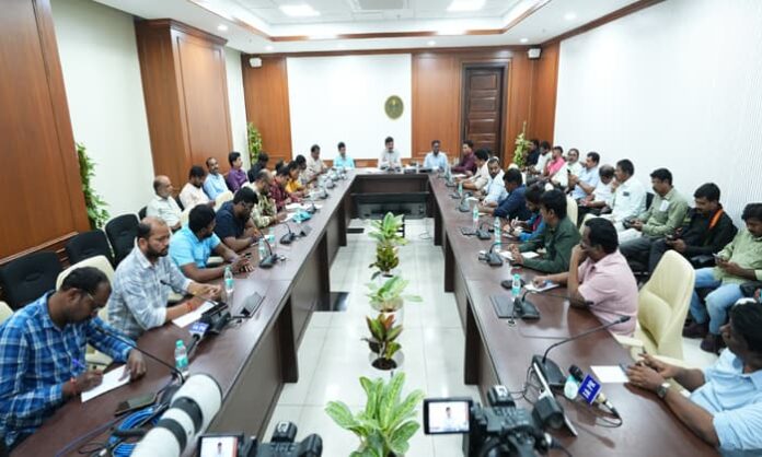 ponguleti press meet at Secretariat