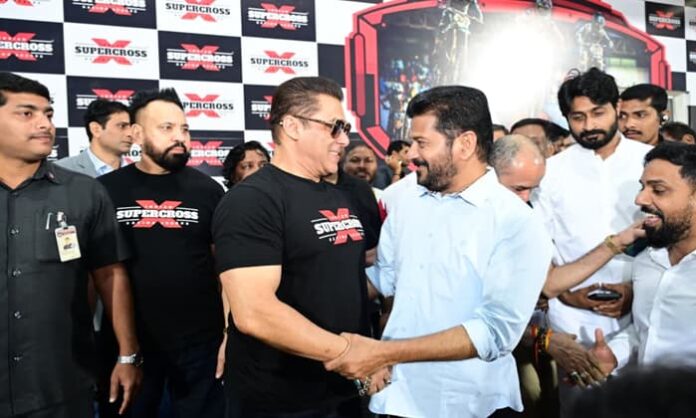 revanth reddy, salman khan at gachibowli stadium