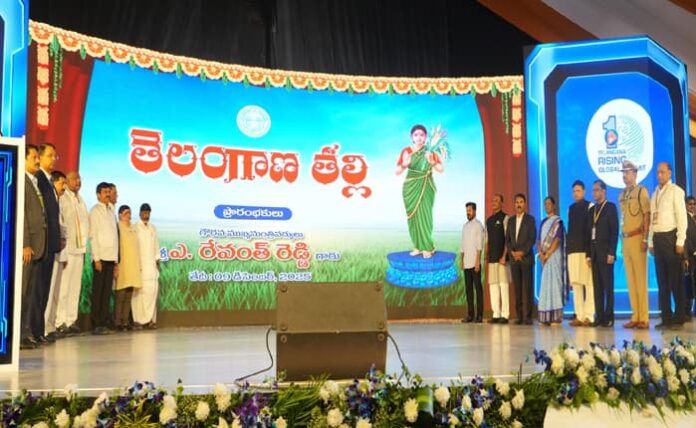 cm revanth inaugurated telangana thalli statues