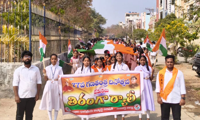 ABVP leaders and students participate in Republic Day rally promoting nationalism and constitutional values