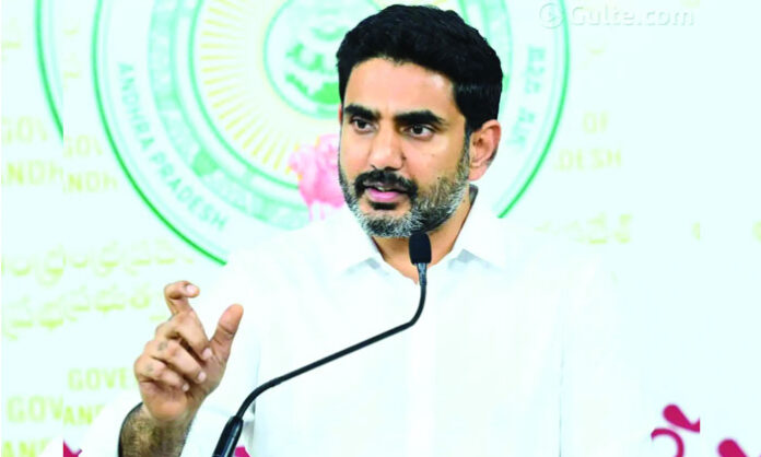 Minister Nara Lokesh sharing Bank of Baroda report highlighting Andhra Pradesh as the top state in attracting investments.