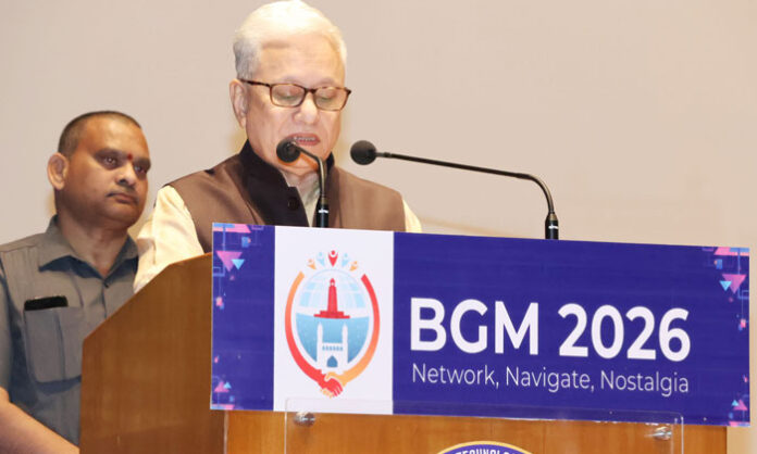 Telangana Governor Jishnu Dev Varma inaugurating BITS Pilani Global Meet 2026 at the Hyderabad campus.