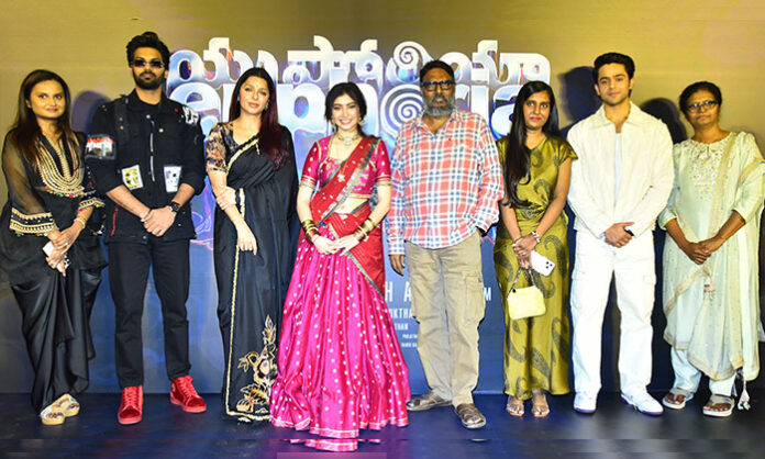 Gunasekhar with Euphoria film team at the trailer launch event in Hyderabad