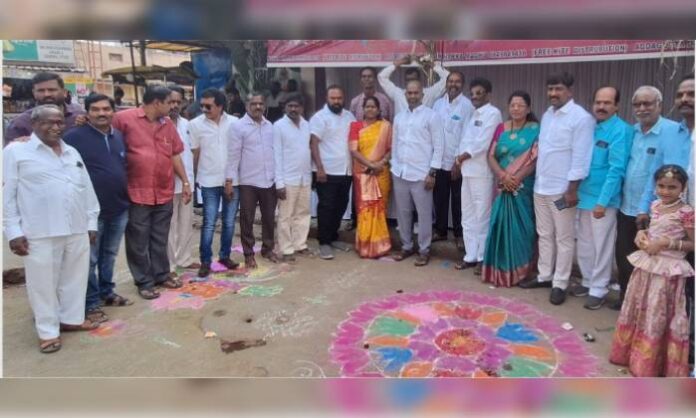 Children receiving kites during Bhogi celebrations in Addagutta division of Secunderabad