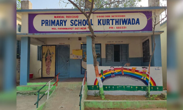 Kurthiwada Government Primary School walls used for innovative learning and activity-based education