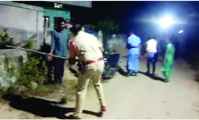 Heavy police deployment in Ravulapally village of Thungathurthi mandal after midnight clashes during the shifting of farmer Jogunuri Lazarus’s body in Suryapet district.