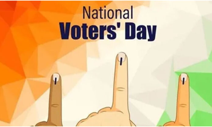 Students and officials participate in National Voters Day rally at Mangapet mandal led by Tahsildar Thota Ravinder