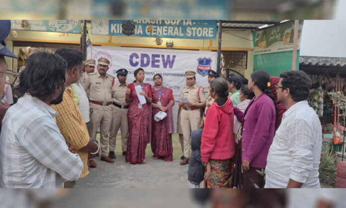 Hyderabad Police conduct counseling and awareness program in Arundhati Nagar, Jawahar Nagar, focusing on family harmony and tenant verification.