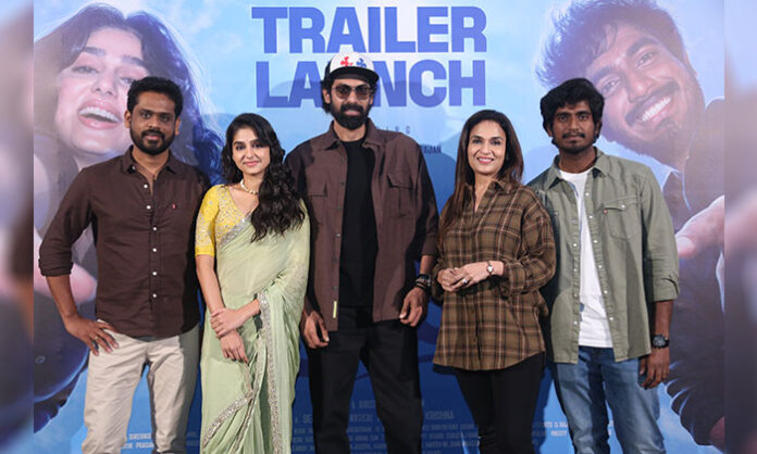Rana Daggubati speaking at the trailer launch event of the film With Love in Hyderabad