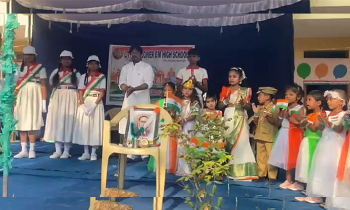 Students and teachers celebrate 77th Republic Day with flag hoisting and parade at Little Flower High School