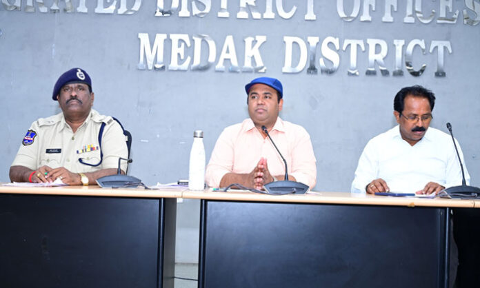 Medak District Collector Rahul Raj reviewing arrangements for Edupayala Vanadurga Mata Jathara