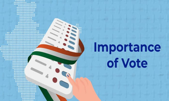 Message highlighting the importance of voting as a powerful democratic right and responsibility for citizens