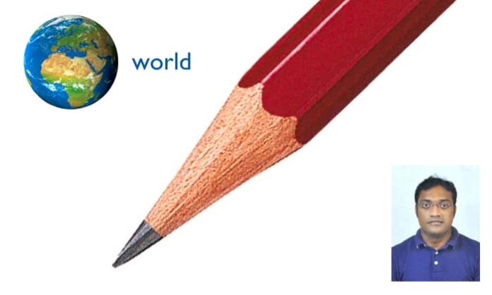to make a pencil.. several countries helping