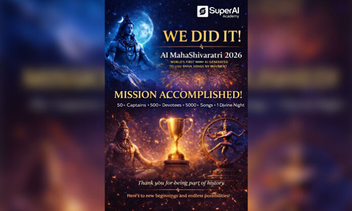 Participants creating Telugu devotional songs during AI Maha Shivratri Digital India event