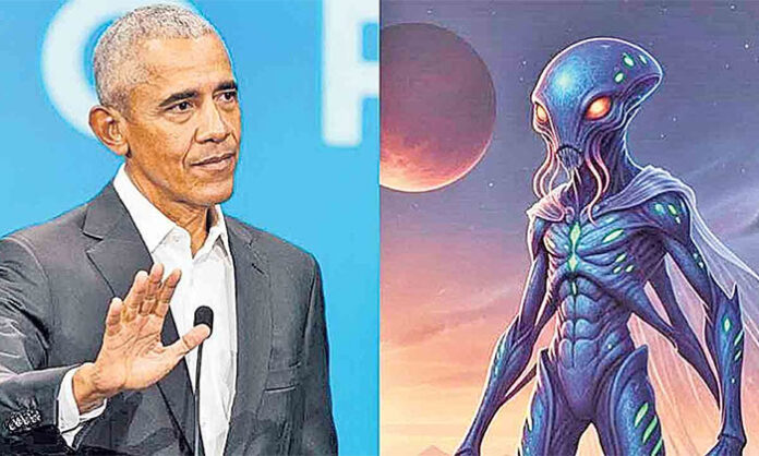 Barack Obama speaking about aliens and dismissing theories linked to Area 51