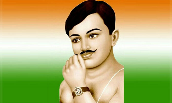 Portrait of Chandrashekhar Azad remembering his sacrifice on February 27