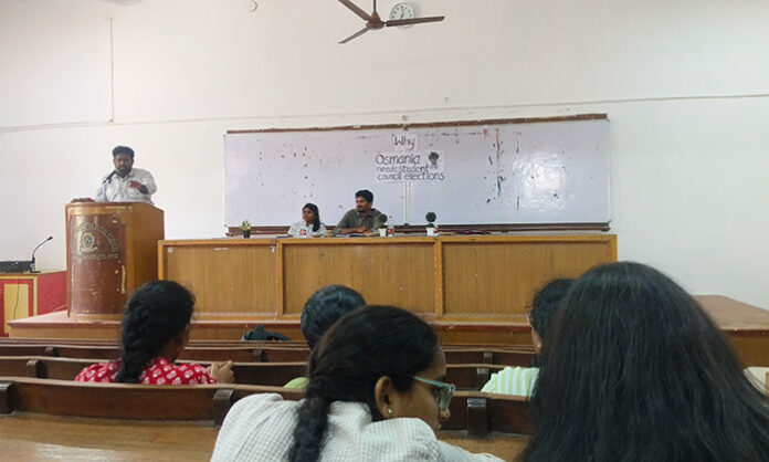 Students demand restoration of student union elections at Osmania University seminar