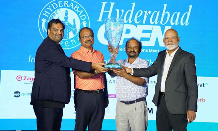 Hyderabad Golf Open tournament inauguration with trophy unveiling at Boulder Hills Golf Club