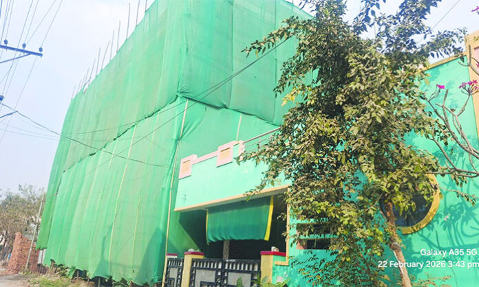 Illegal building construction with multiple permissions in Boduppal Circle raising civic and corruption concerns