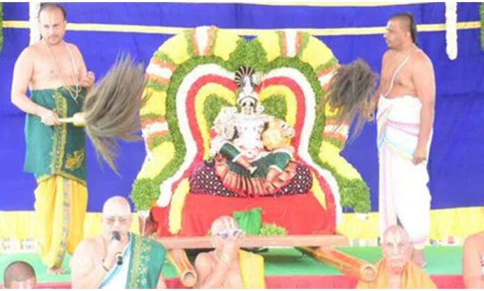 Jaganmohini alankaram of Sri Lakshmi Narasimha Swamy Temple Yadagirigutta during Brahmotsavam