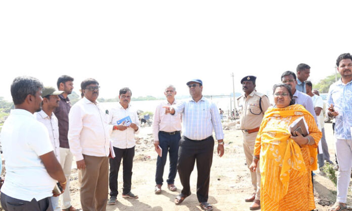 District Collector Rahul Raj inspecting arrangements for Edupayala Jatara amid Medak municipal election preparations