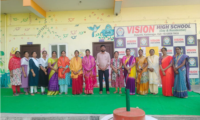 Students celebrate International Mother Language Day event at Vision High School in Karimnagar with cultural programs