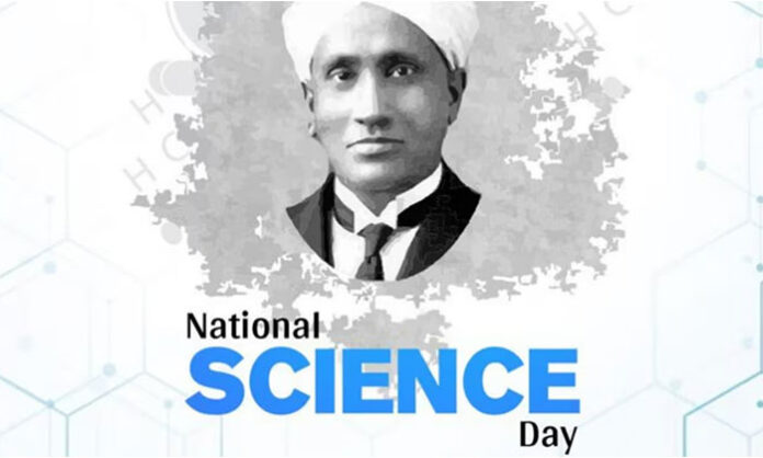 Inspirational message celebrating National Science Day on February 28 highlighting science as the path of truth and development inspired by C. V. Raman
