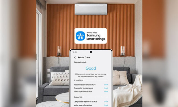 Samsung 2026 Bespoke AI Air Conditioner with SmartThings Home Care monitoring feature