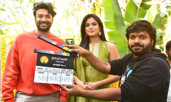 Satyadev and Faria Abdullah new Telugu movie launch ceremony with Anil Ravipudi giving first clap at Ramanaidu Studios